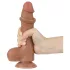 Lovetoy - realistický dvojvrstvový dildo s semenníkmi - tmavý - 20,8 cm