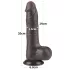 Lovetoy - realistický dildo s semenníkmi - dvojvrstvové - 20 cm - hnedé