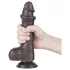 Lovetoy - realistický dildo s semenníkmi - dvojvrstvové - 20 cm - hnedé