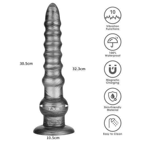 Lovetoy King Sized - extra veľký vibrátor - 32 cm - sivý