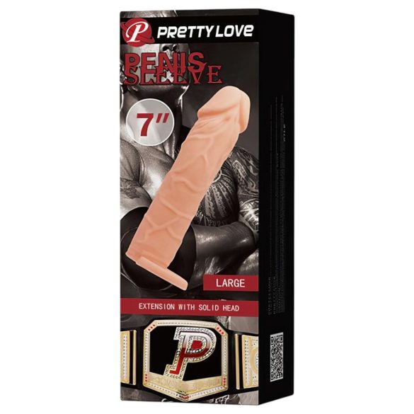 Pretty Love - návlek na penis s erekčným krúžkom - prírodný