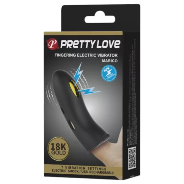 Pretty Love Marico - elektro stimulátor prsta - vibrátor - čierny