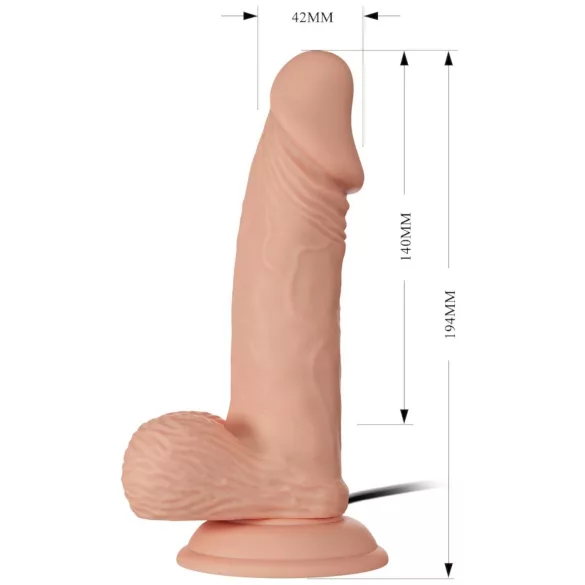Baile Zebulon - realistický vibrátor s semenníkmi - 19 cm - telová farba