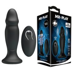   MR. PLAY - análny vibrátor na diaľkové ovládanie - dobíjací - čierny