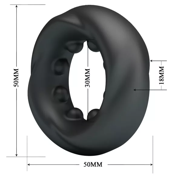 Crazy Bull - vibračný erekčný krúžok - stimulácia - čierny