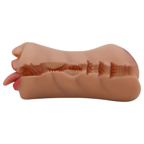 Crazy Bull - masturbátor ústa a vagína - realistický - telová farba