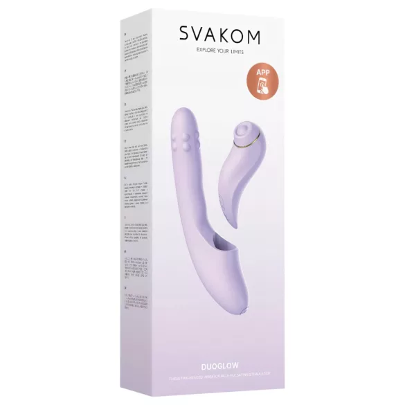 Svakom DuoGlow - vibrátor na bod G a klitoris ovládaný aplikáciou (fialový)