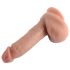 Dual Density - realistické dildo s prísavkou, semenníky - 18cm (naturál)