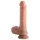 Dual Density - realistický dildo s prísavkou a semenníkmi - 20 cm (telová farba)