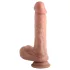 Dual Density - realistický dildo s prísavkou a semenníkmi - 20 cm (telová farba)