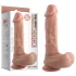 Dual Density - realistický dildo s prísavkou a semenníkmi - 20 cm (telová farba)