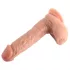 Dual Density - realistický dildo s prísavkou a semenníkmi - 20 cm (telová farba)