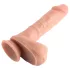 Dual Density - realistický dildo s prísavkou a semenníkmi - 20 cm (telová farba)