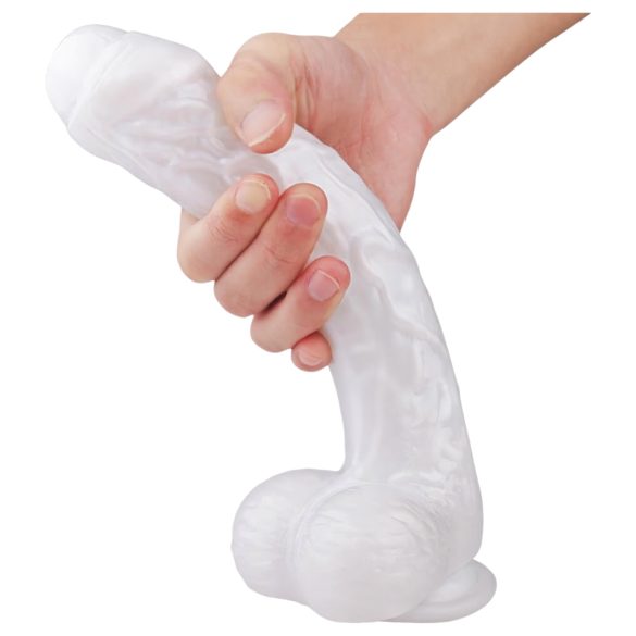 Sex HD Martin - prísavkový, realistický dildó s semenníkmi (biely)