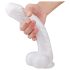 Sex HD Martin - prísavkový, realistický dildó s semenníkmi (biely)