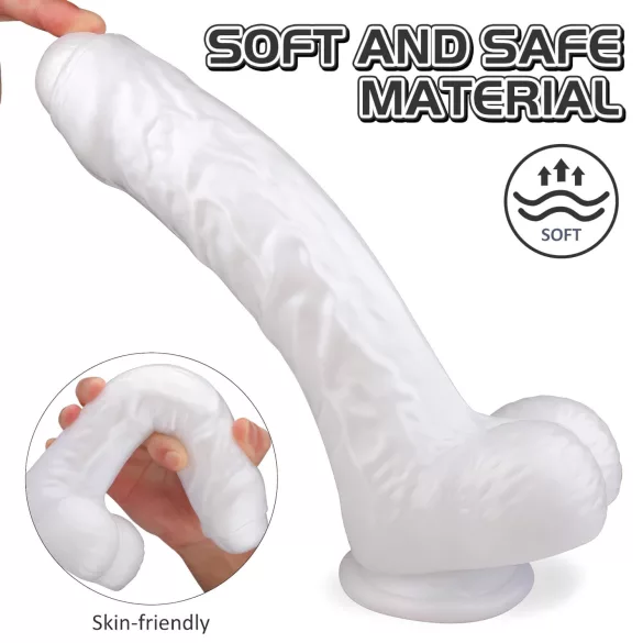 Sex HD Martin - realistický dildo s prísavkou a semenníkmi - biely