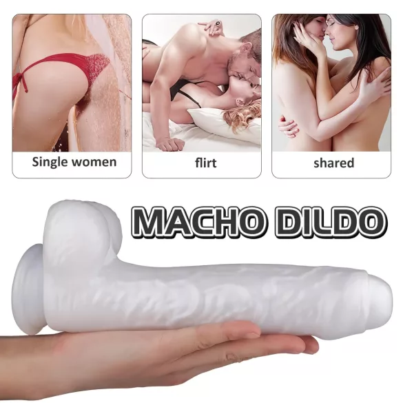 Sex HD Martin - realistický dildo s prísavkou a semenníkmi - biely
