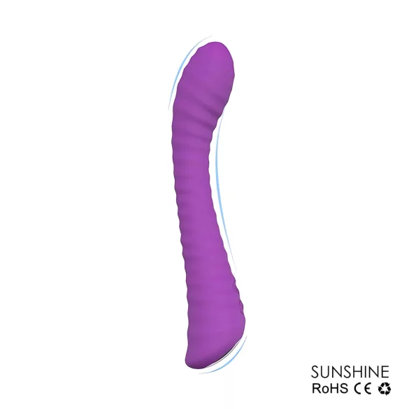 Sex HD Sunshine - akumulátorový, ryhovaný vibrátor na bod G (fialový)