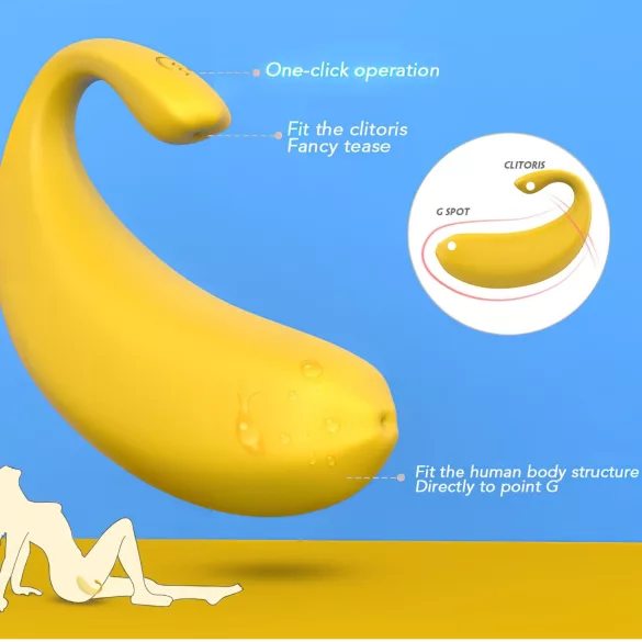 Sex HD - Vibračné vajíčko ovládané aplikáciou (žlté)