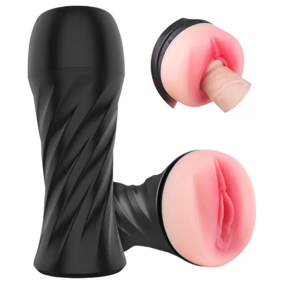 Sex HD Marcus - realistická umelá vagína v puzdre - čierna/prírodná