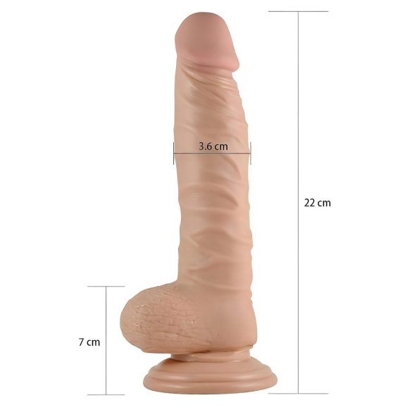 Lovetoy Real Extreme - realistický dildó s prísavkou - 21 cm - telová farba