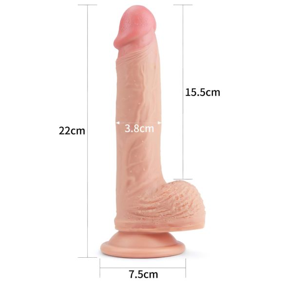 Lovetoy - realistický dildo s prísavkou - 21 cm - telová farba