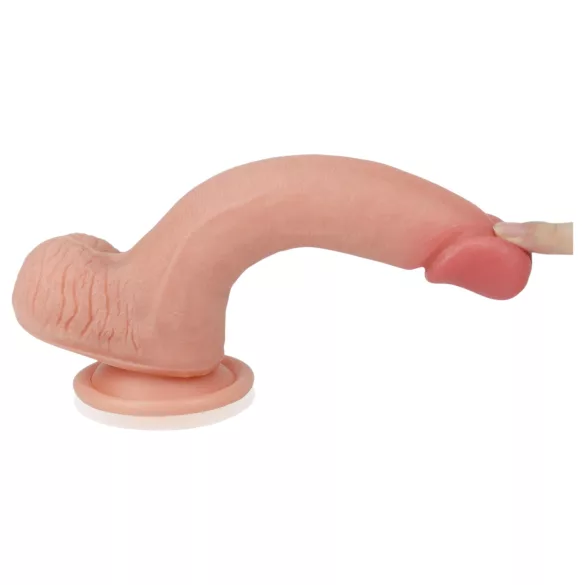 Lovetoy - realistický dvojvrstvový dildo - 20 cm - telová farba