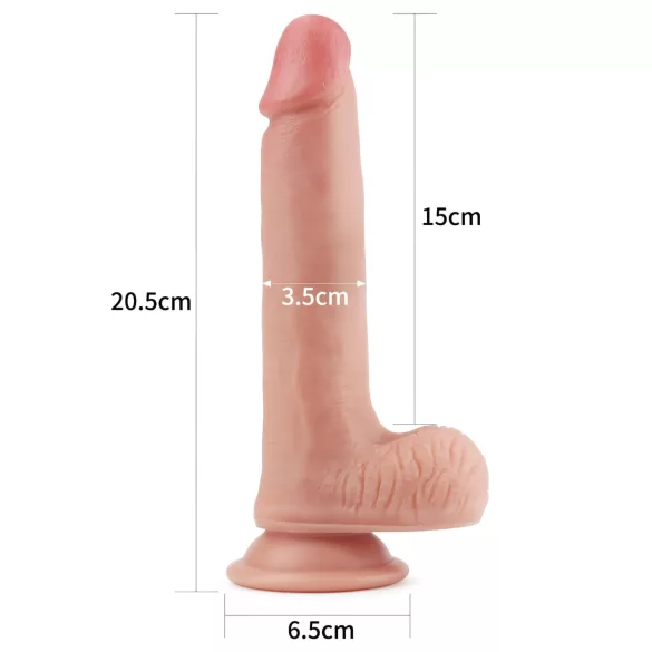 Lovetoy - realistický dvojvrstvový dildo - 20 cm - telová farba
