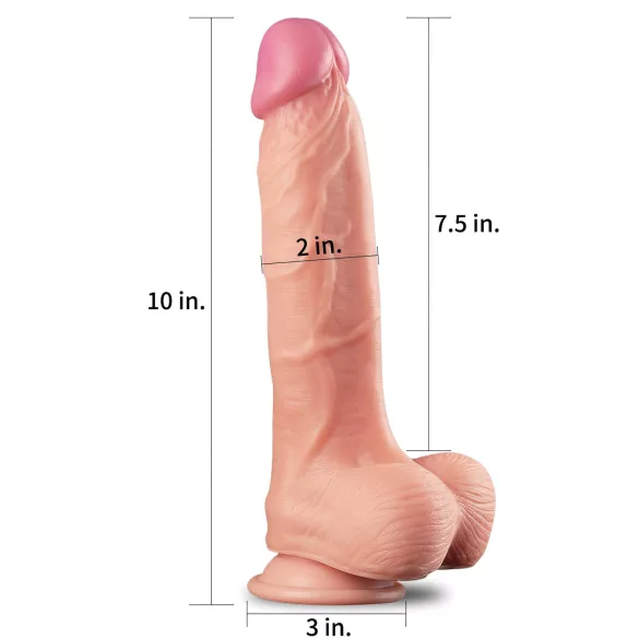 Lovetoy - realistický dildo - dvojvrstvové - 25 cm - telová farba