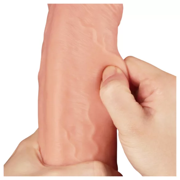 Lovetoy - realistický dvojvrstvový dildo - 28 cm - telová farba