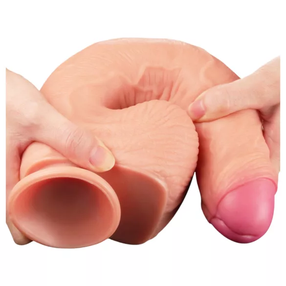 Lovetoy - realistický dvojvrstvový dildo - 28 cm - telová farba