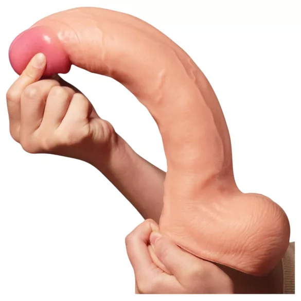 Lovetoy - realistický dvojvrstvový dildo - 30 cm - telová farba