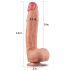 Lovetoy Nature Cock - realistický dvojsilikónový dildo - 30cm (prirodzený)