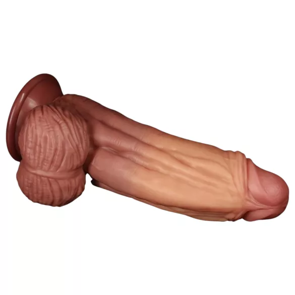Lovetoy - realistický dvojvrstvový dildo - 26 cm - telová farba