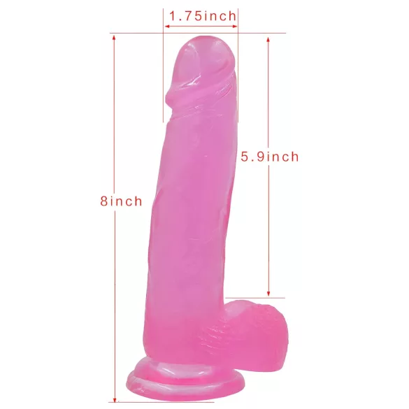 Lovetoy - dildó s prísavkou - 20 cm - ružový