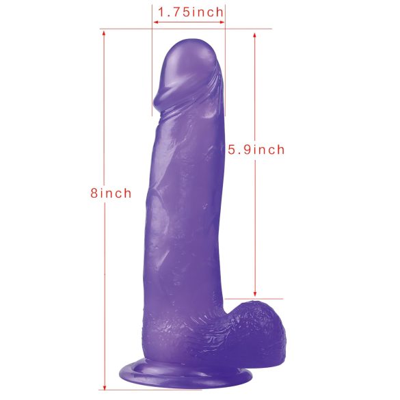 Lovetoy - realistický dildó s prísavkou - 20 cm - fialový