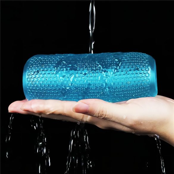 Lovetoy - obojstranný masturbátor pre mužov - vrúbkovaný povrch - modrý