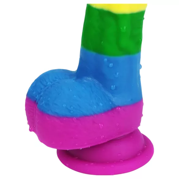 Lovetoy Prider - realistický silikónový dildo - 19 cm - dúhová farba