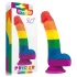 Lovetoy Prider - realistický silikónový dildo - 19 cm - dúhová farba