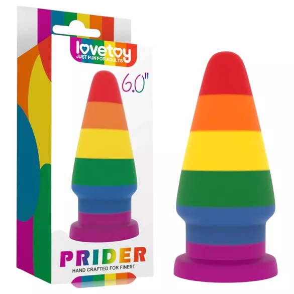 Lovetoy Prider - análny kolík - 15 cm - dúhový