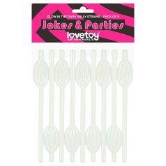Lovetoy - svietiaca slamka v tvare vagíny (biela)