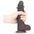 Lovetoy - dvojvrstvové dildo - realistické prevedenie - 18 cm - hnedá