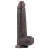 Lovetoy Sliding-Skin - dvojvrstvové dildo - 23 cm (hnedé)