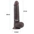 Lovetoy Sliding-Skin - dvojvrstvové dildo - 23 cm (hnedé)