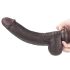 Lovetoy Sliding-Skin - dvojvrstvové dildo - 23 cm (hnedé)
