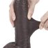 Lovetoy Sliding-Skin - dvojvrstvové dildo - 23 cm (hnedé)