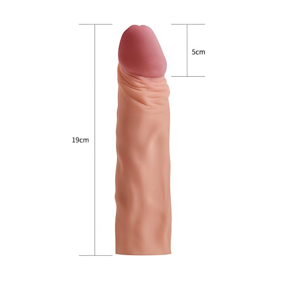 Lovetoy - návlek na penis - predĺženie 19 cm - naturálna farba
