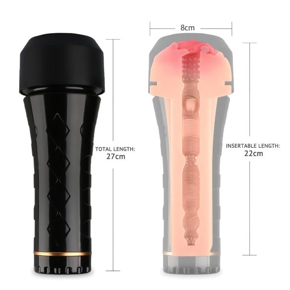 Tracy's Dog - masturbátor s realistickou vagínou - čierny/prírodný