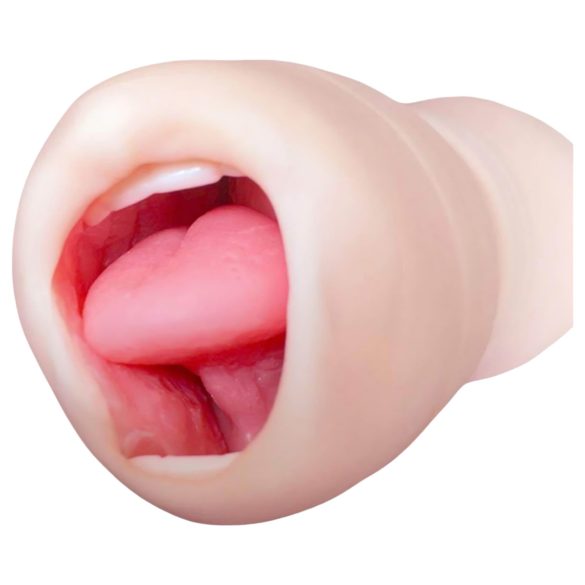 Tracy's Dog pohár - realistický masturbátor úst s zubami (prírodný)