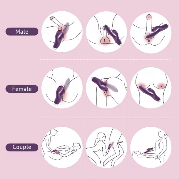 Tracy's Dog - vibrátor rabbit s dráždičom klitorisu - vodotesný - fialový